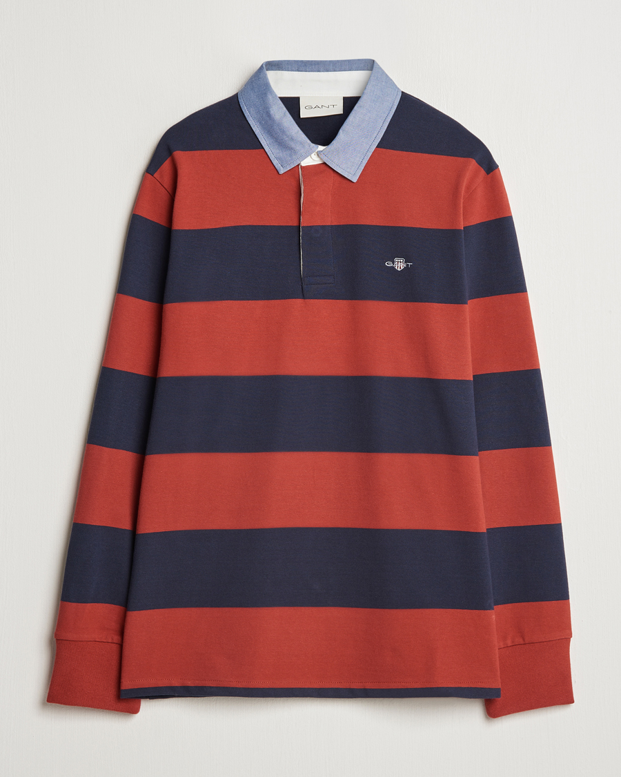 Herre | Gensere | GANT | Original Barstriped Heavy Rugger Iron Red