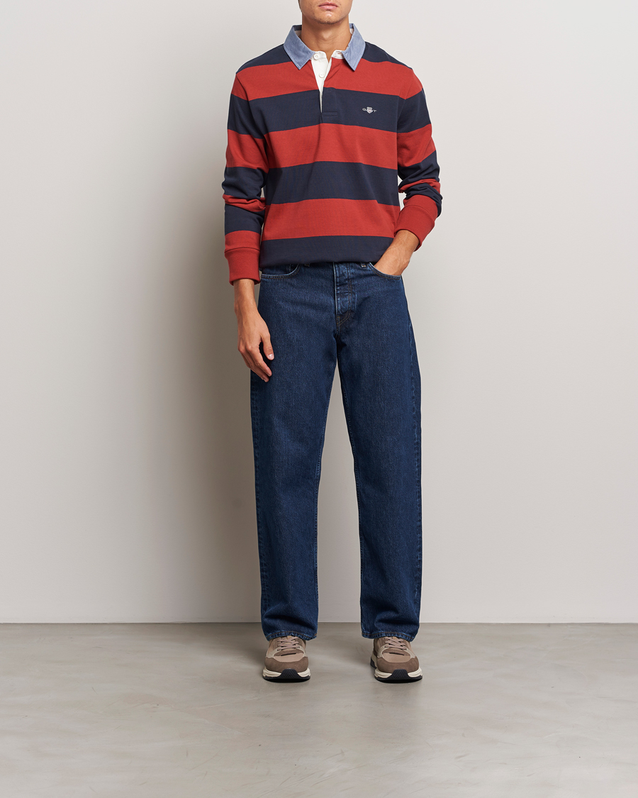 Herre | Gensere | GANT | Original Barstriped Heavy Rugger Iron Red