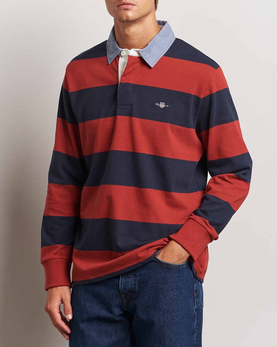 Herre | Gensere | GANT | Original Barstriped Heavy Rugger Iron Red
