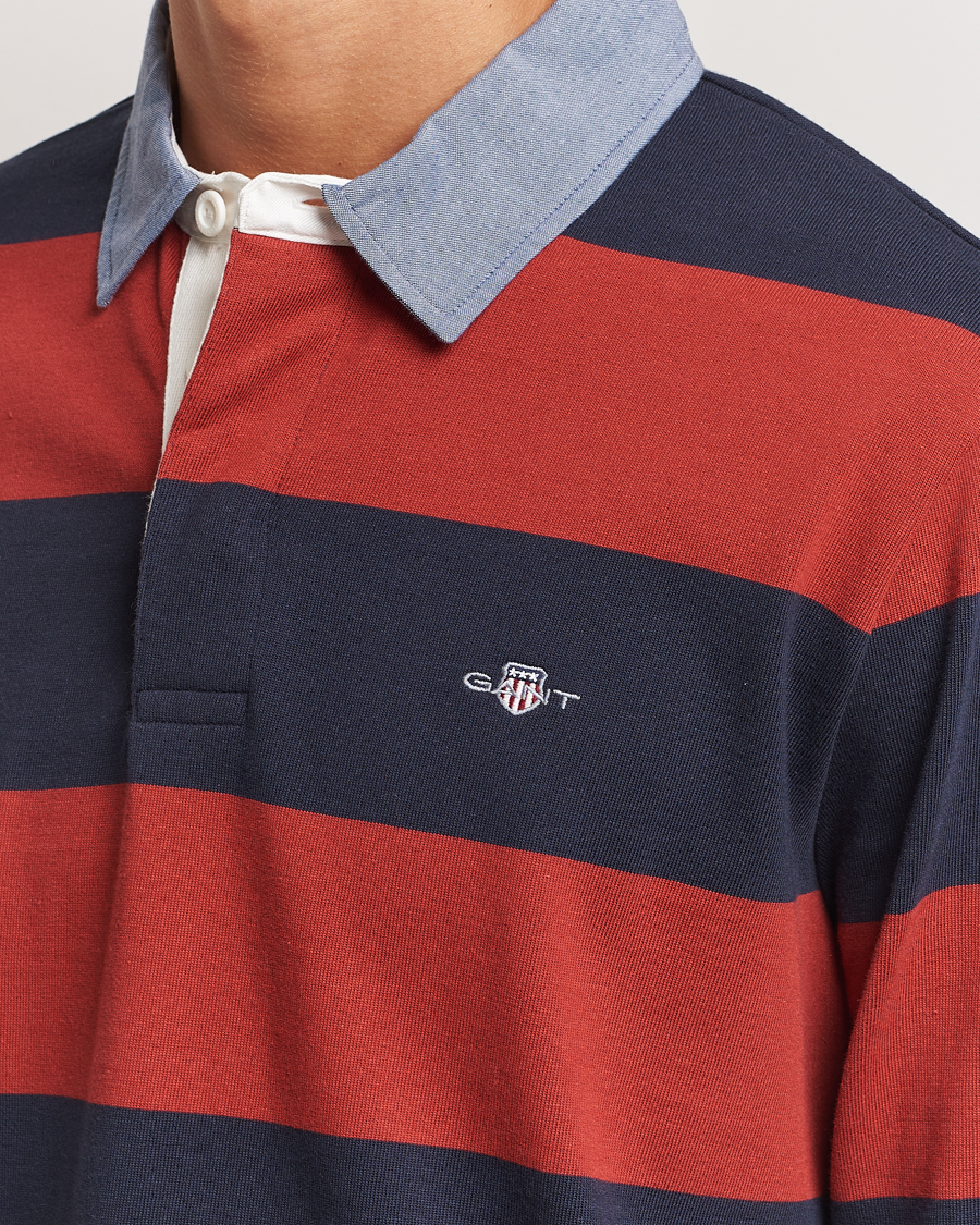 Herre | Gensere | GANT | Original Barstriped Heavy Rugger Iron Red