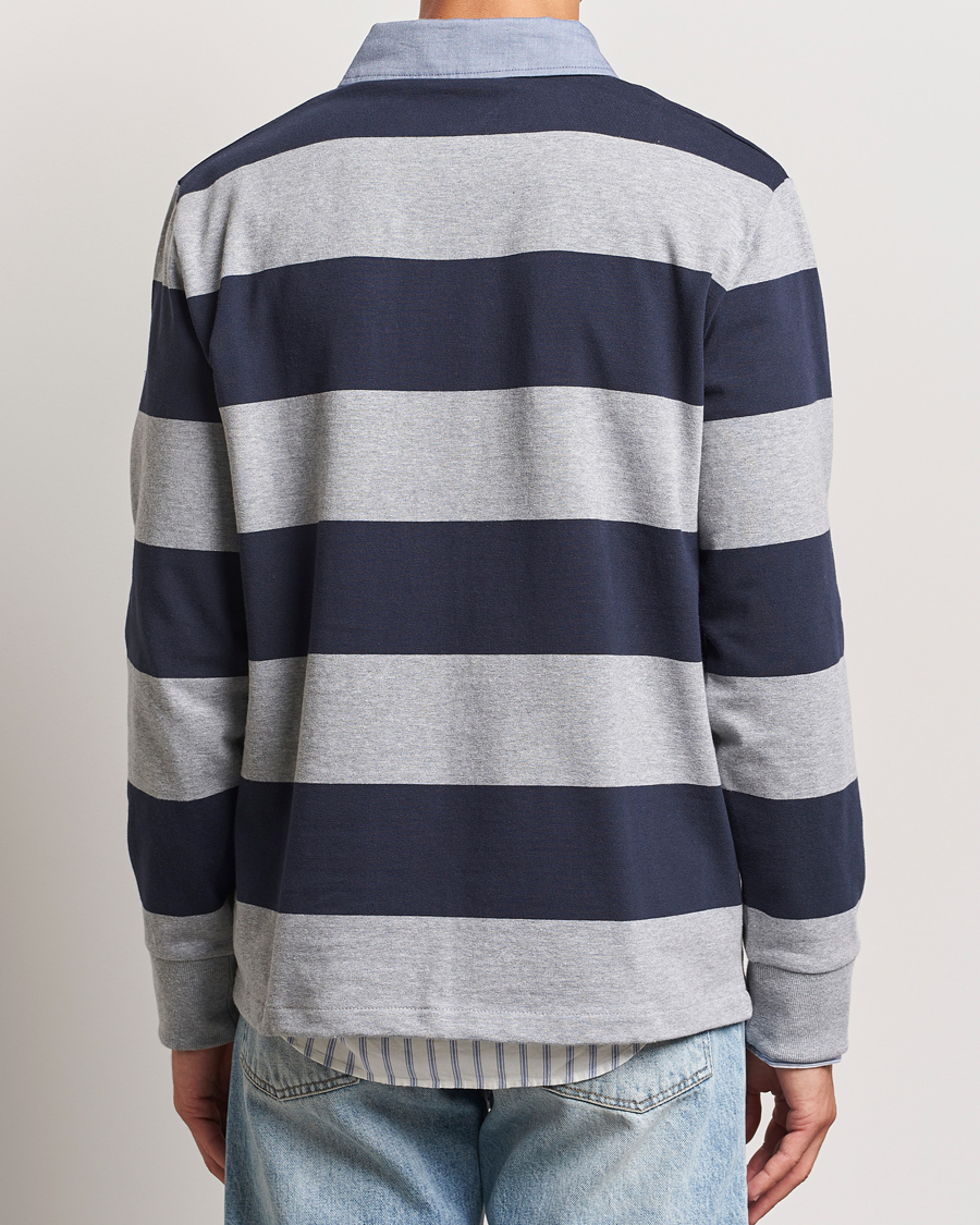Herre | Gensere | GANT | Chambray Barstriped Rugger Grey Melange