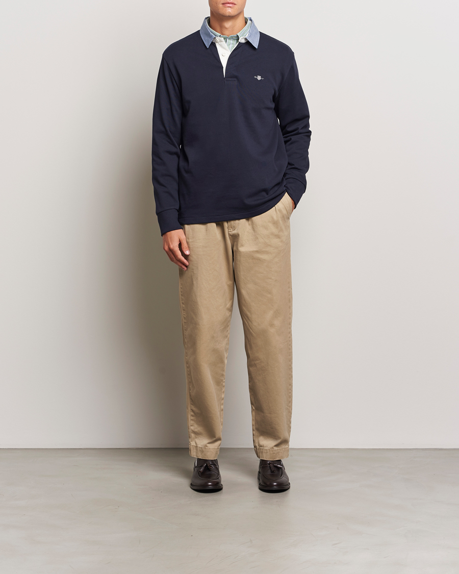 Herre | Gensere | GANT | Original Solid Heavy Rugger Evening Blue