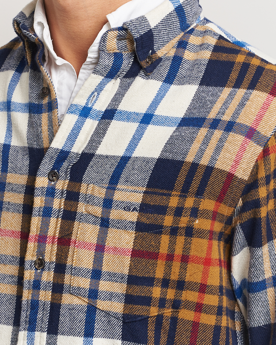 Herre | Skjorter | GANT | Twill Checked Shirt Beige
