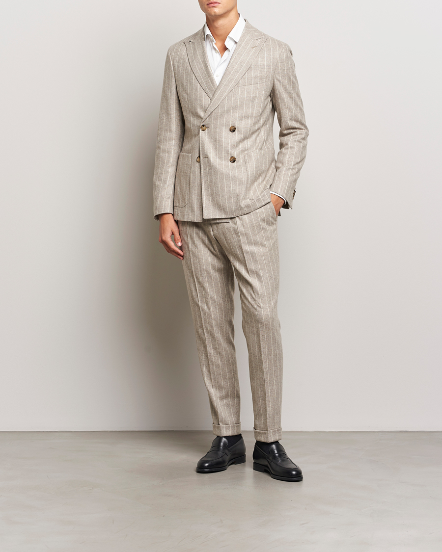 Herre | BOSS BLACK Hanry Wool Pinstriped Suit Light Beige | BOSS BLACK | Hanry Wool Pinstriped Suit Light Beige