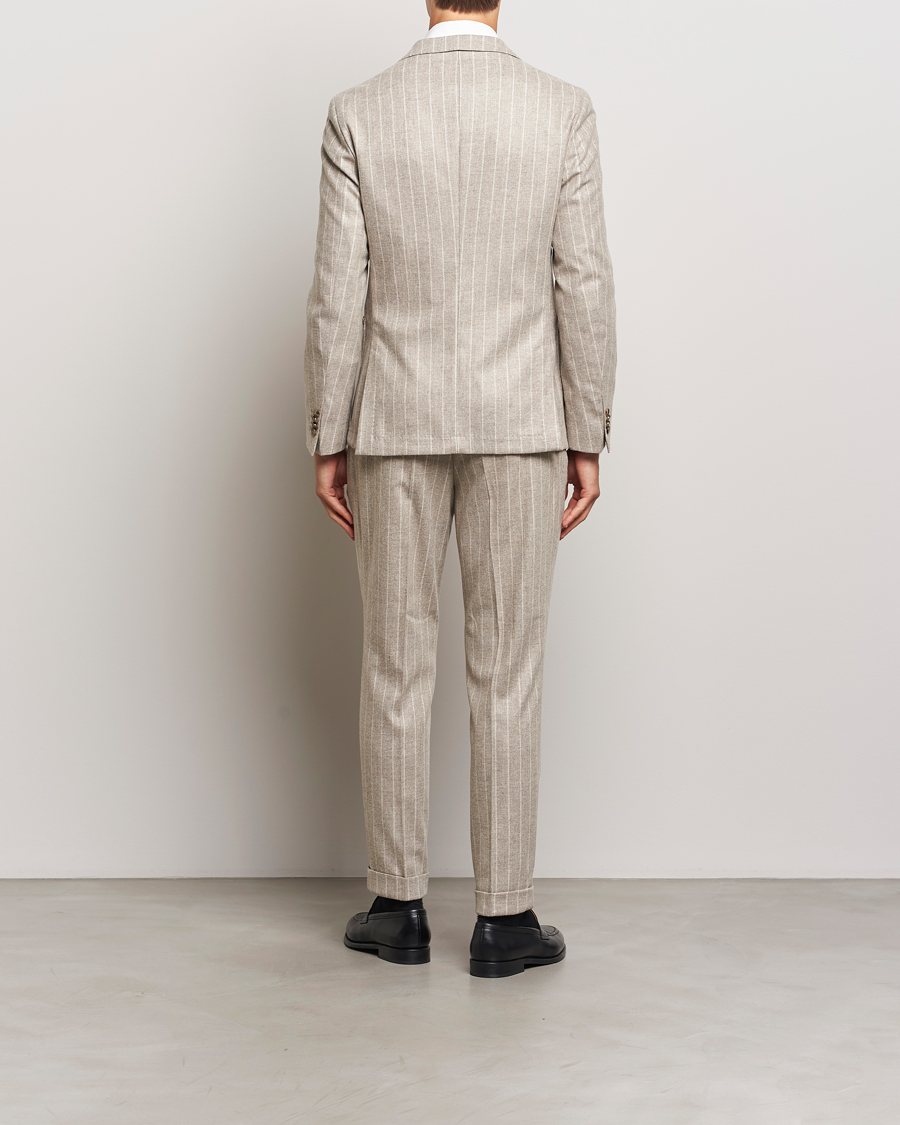 Herre | BOSS BLACK Hanry Wool Pinstriped Suit Light Beige | BOSS BLACK | Hanry Wool Pinstriped Suit Light Beige