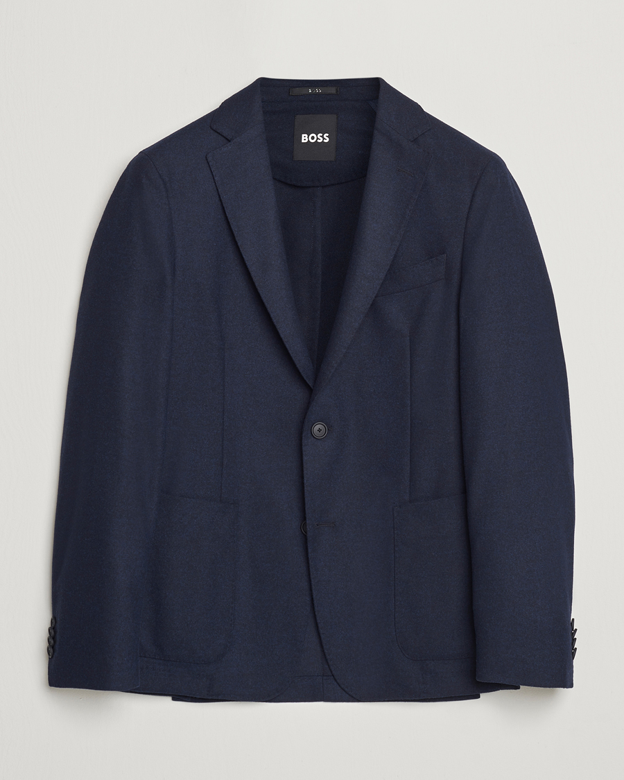 Herre | Dressjakker | BOSS BLACK | Hanry Wool Tech Blazer Dark Blue