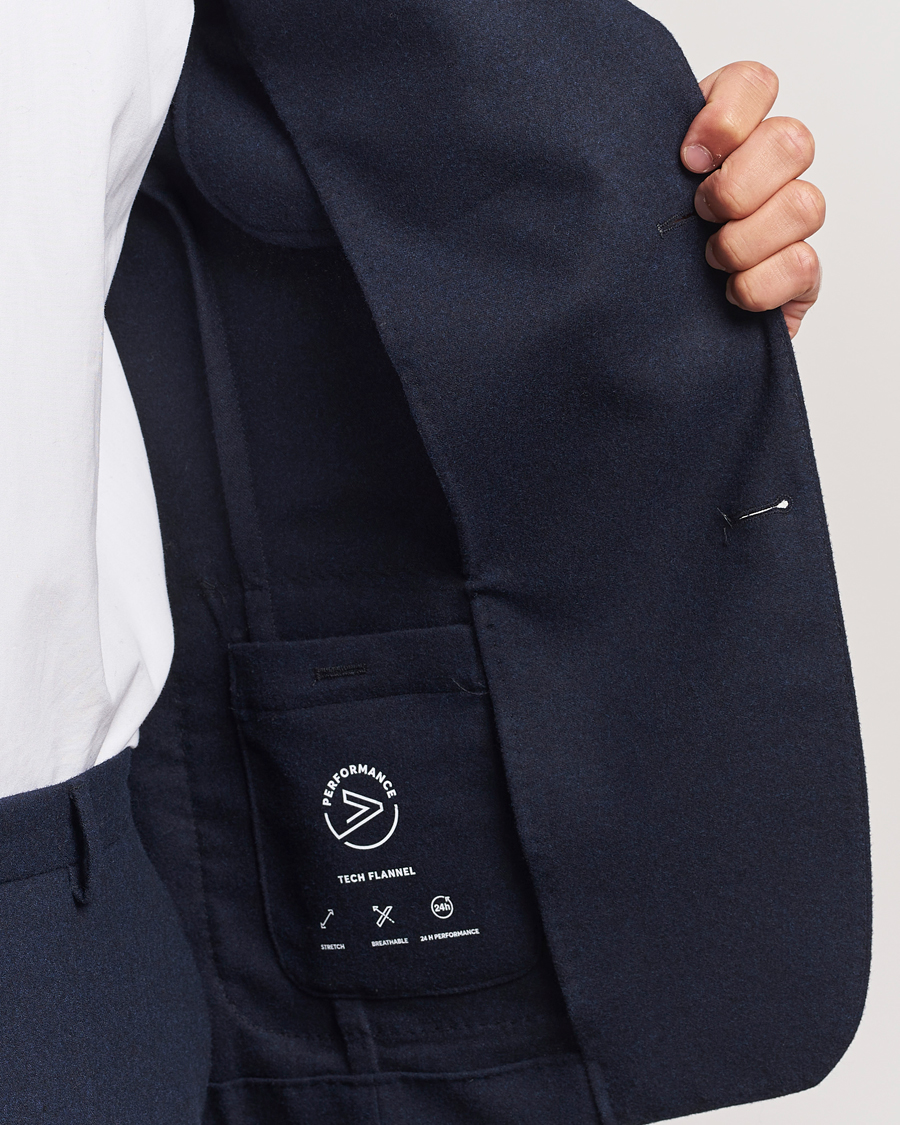 Herre | Dressjakker | BOSS BLACK | Hanry Wool Tech Blazer Dark Blue