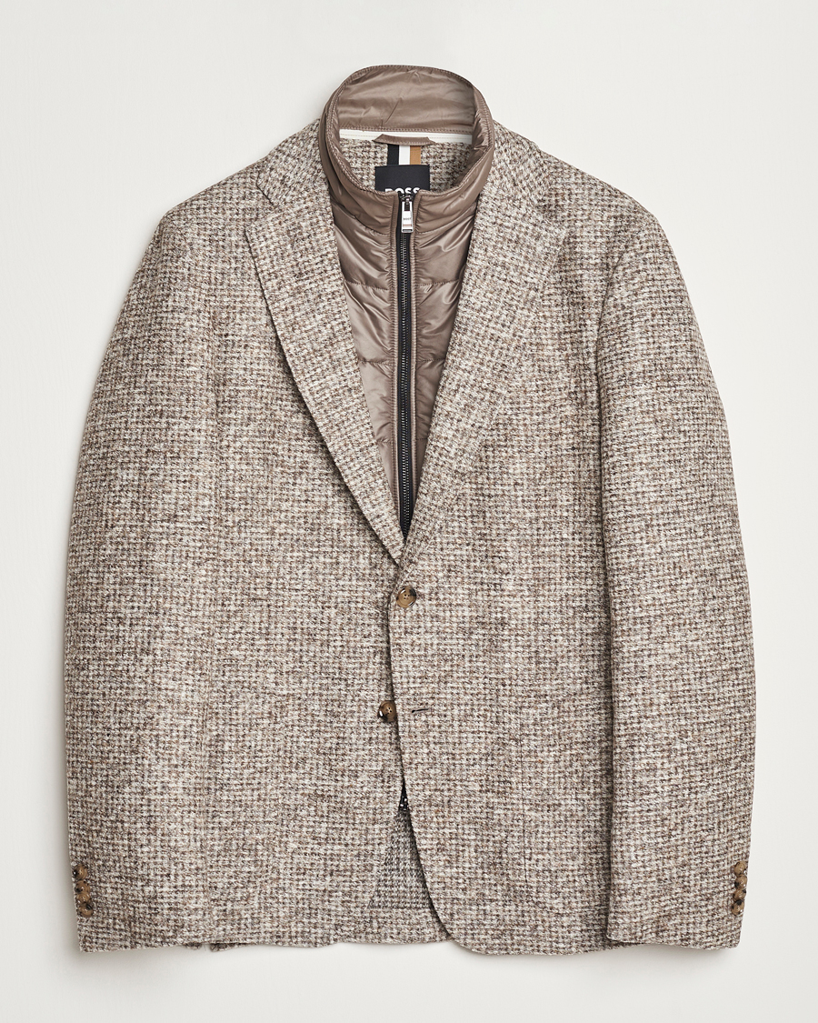 Herre | Dressjakker | BOSS BLACK | Hanry Jersey Bib Blazer Open White