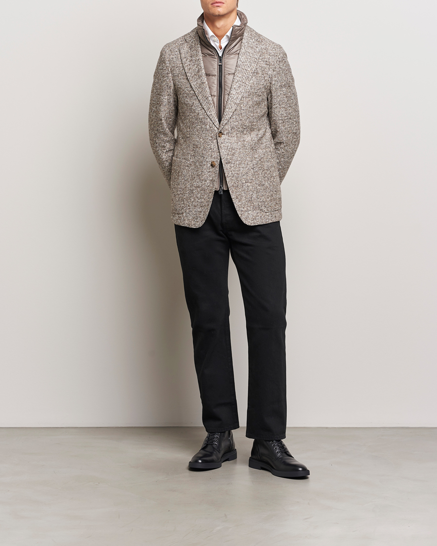 Herre | Dressjakker | BOSS BLACK | Hanry Jersey Bib Blazer Open White