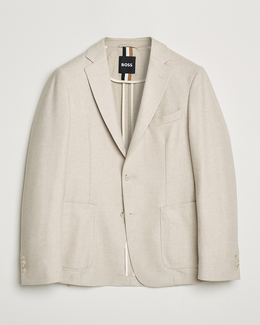 Herre | Dressjakker | BOSS BLACK | Hanry Wool Patch Pocket Blazer Open White
