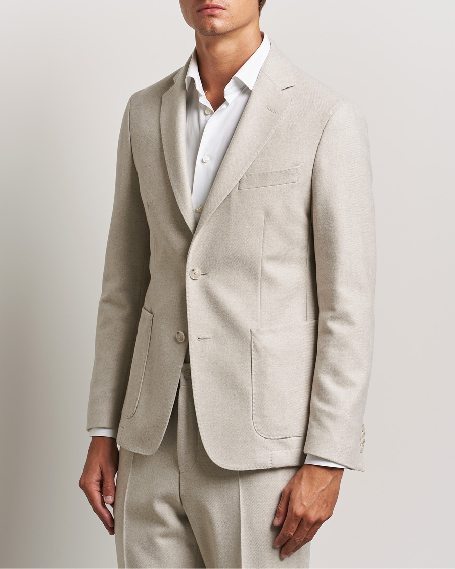 Herre | Dressjakker | BOSS BLACK | Hanry Wool Patch Pocket Blazer Open White