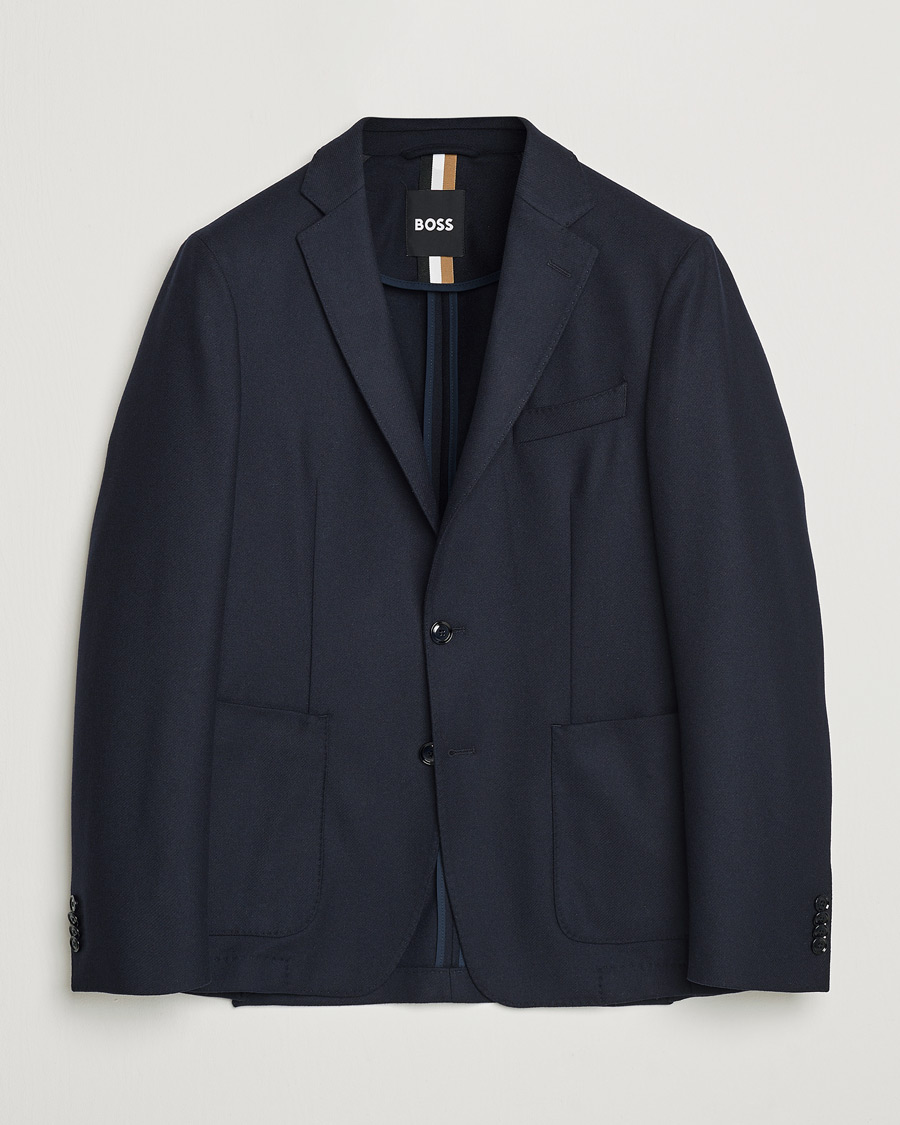 Herre | Dressjakker | BOSS BLACK | Hanry Wool Patch Pocket Blazer Dark Blue