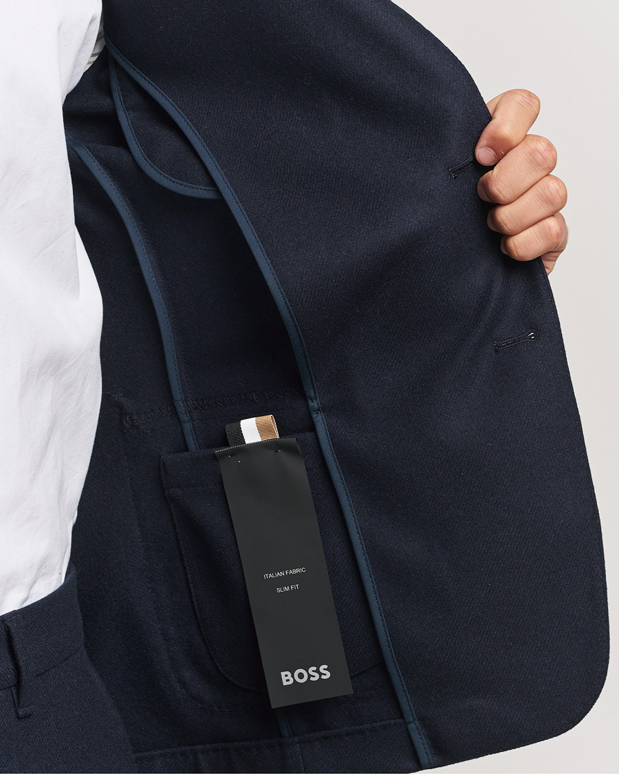 Herre | Dressjakker | BOSS BLACK | Hanry Wool Patch Pocket Blazer Dark Blue