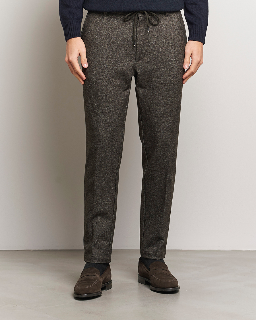 Herre | Bukser | BOSS BLACK | Kane Brushed Drawstring Trousers Dark Beige