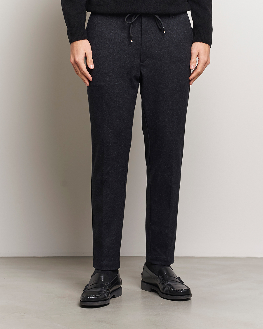 Herre | Bukser | BOSS BLACK | Kane Brushed Drawstring Trousers Dark Blue