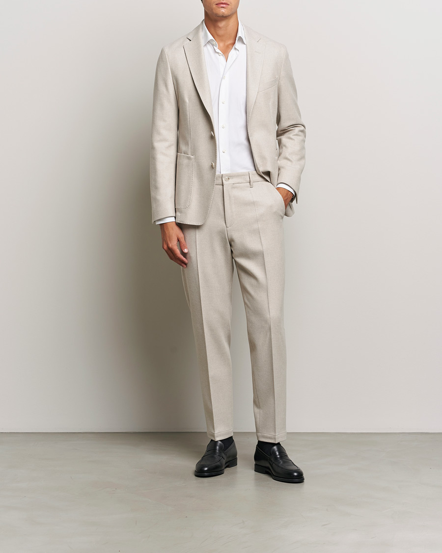 Herre | Bukser | BOSS BLACK | Perin Wool Trousers Open White