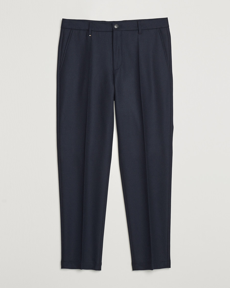 Herre | Bukser | BOSS BLACK | Perin Wool Trousers Dark Blue