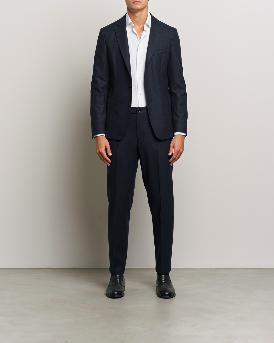 Herre | Bukser | BOSS BLACK | Perin Wool Trousers Dark Blue