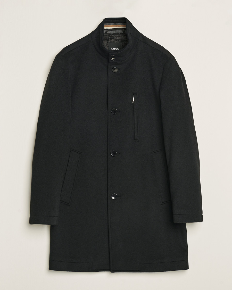 Herre | Jakker | BOSS BLACK | Hyde Stand Up Collar Coat Black