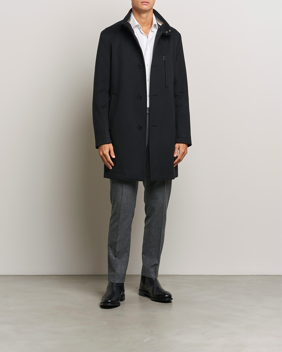 Herre | Jakker | BOSS BLACK | Hyde Stand Up Collar Coat Black