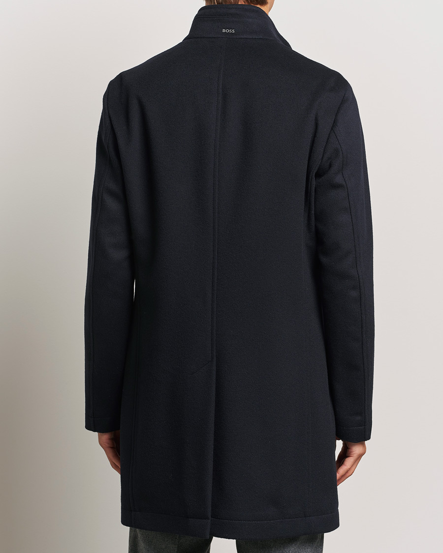 Herre | Jakker | BOSS BLACK | Hyde Stand Up Collar Coat Dark Blue