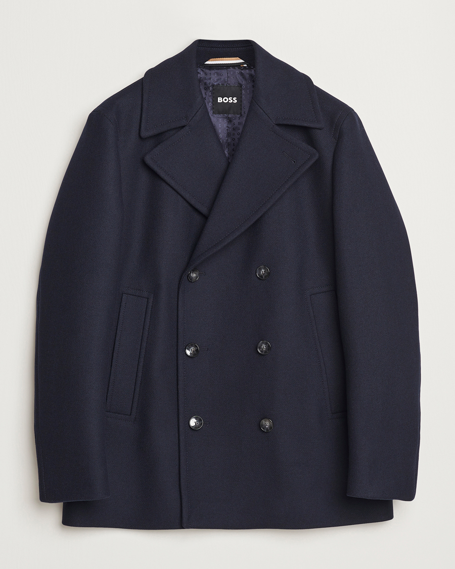 Herre | Jakker | BOSS BLACK | Clay Wool Peacoat Dark Blue