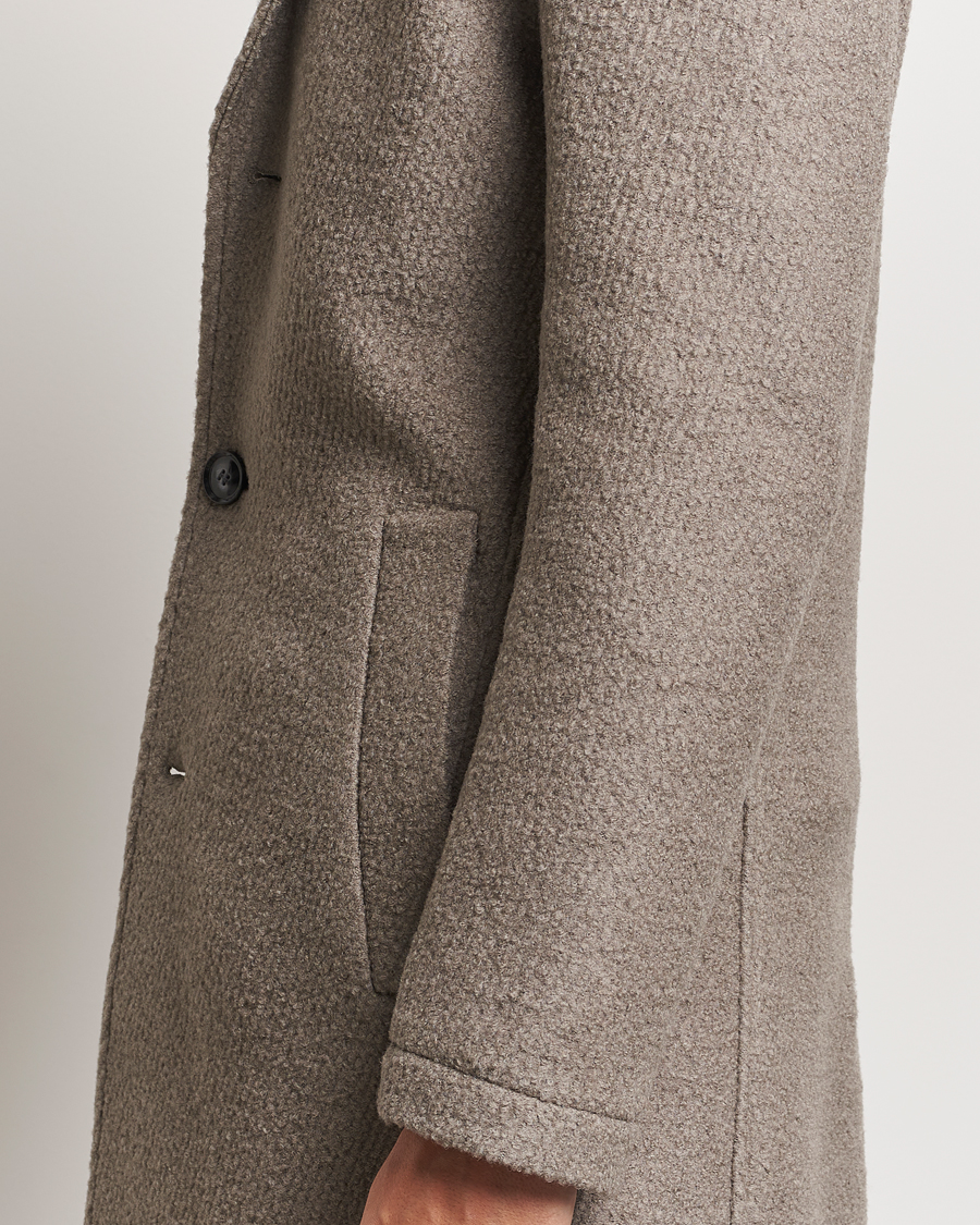 Herre | Jakker | BOSS BLACK | Hyde Structured Wool Coat Dark Beige