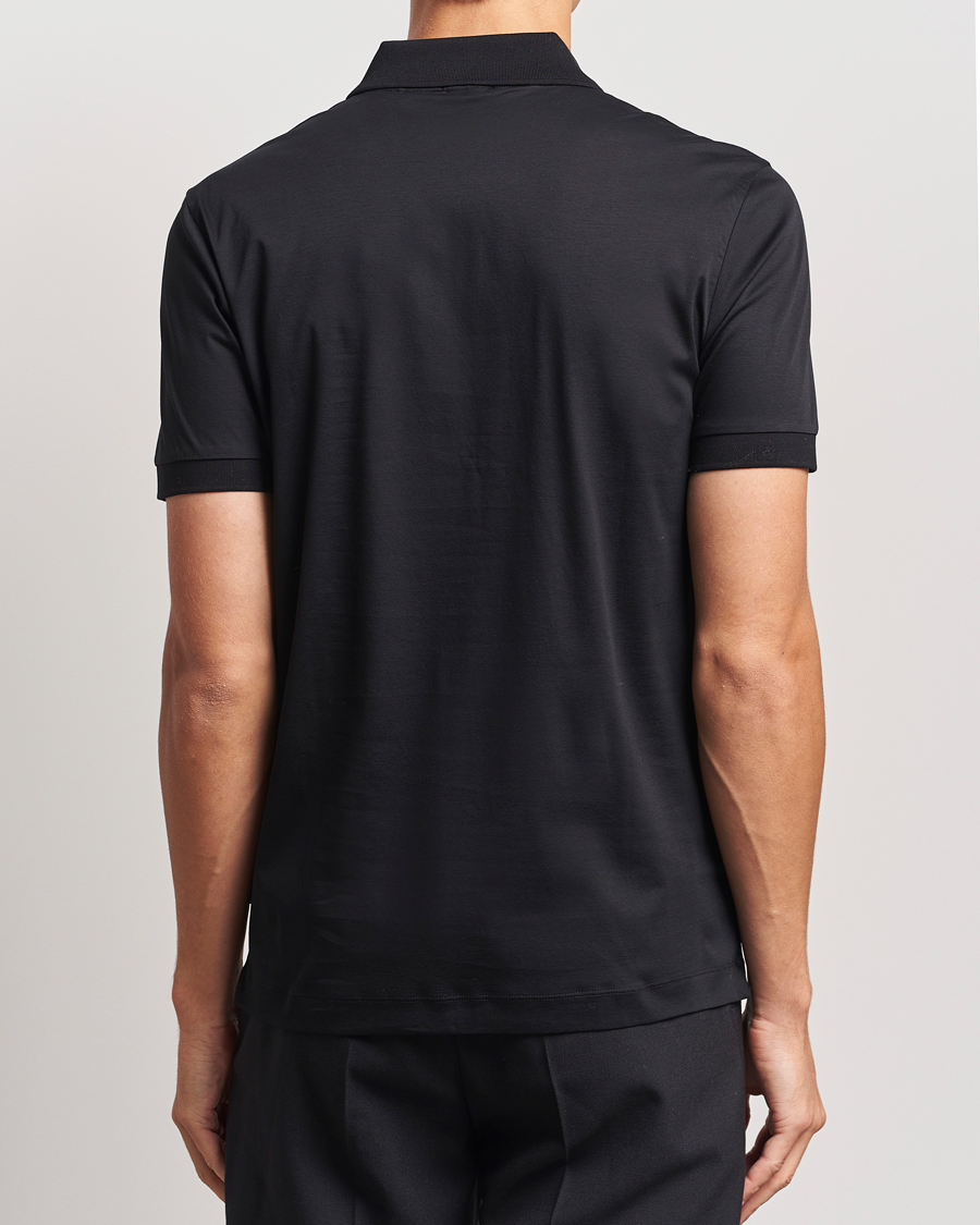 Herre | Pikéer | BOSS BLACK | Paras Mercerized Half Zip Polo Black