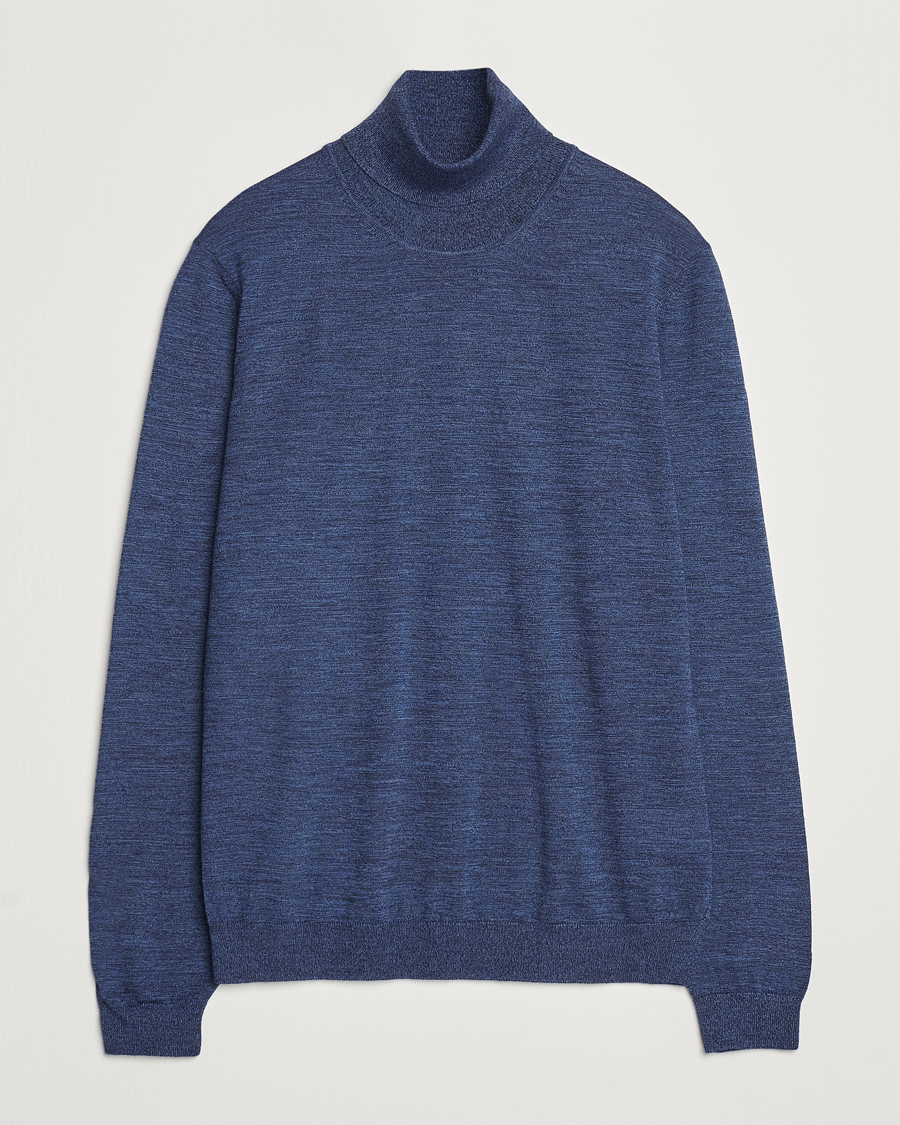 Herre | Gensere | BOSS BLACK | Musso Merino Knitted Polo Bright Blue