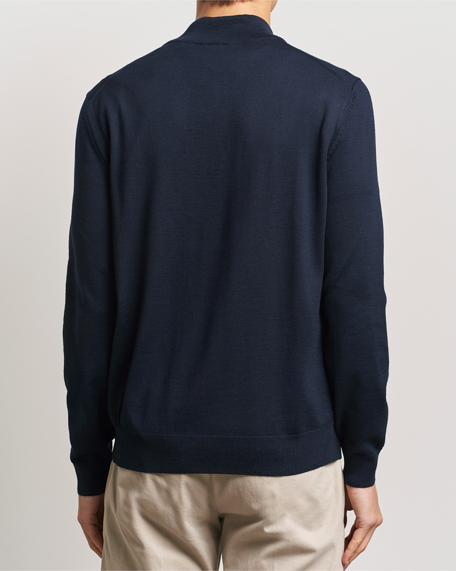 Herre | Gensere | BOSS BLACK | Ebenji Merino Knitted Half Zip Dark Blue