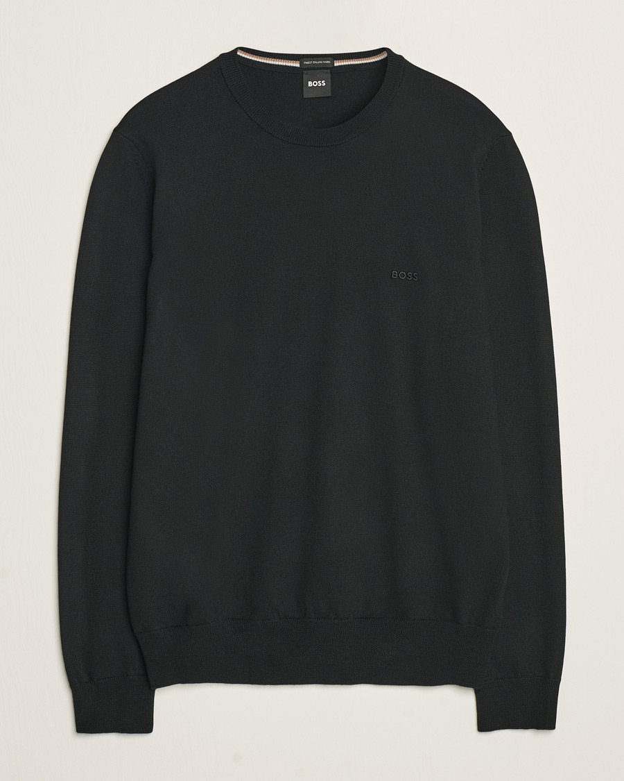 Herre | Gensere | BOSS BLACK | Botto Merino Knitted Pullover Black