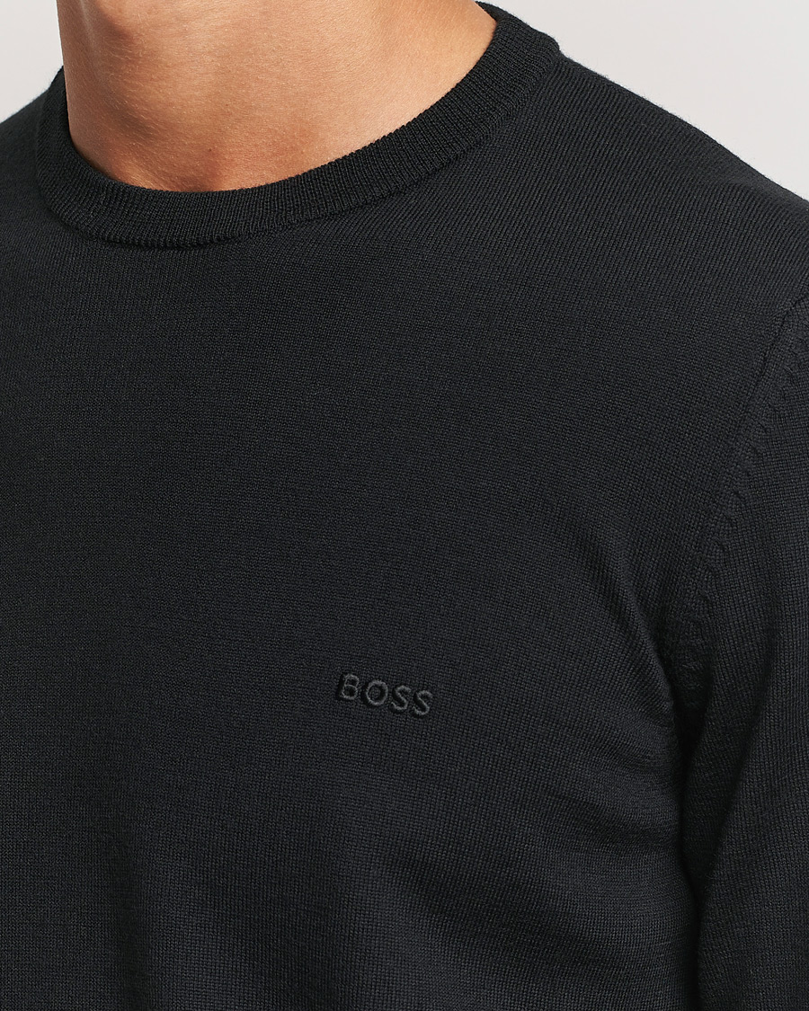 Herre | Gensere | BOSS BLACK | Botto Merino Knitted Pullover Black