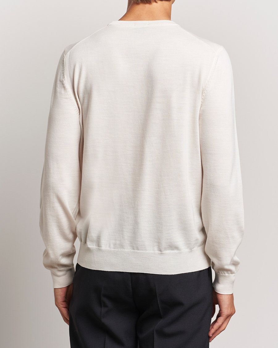 Herre | Gensere | BOSS BLACK | Botto Merino Knitted Pullover Open White