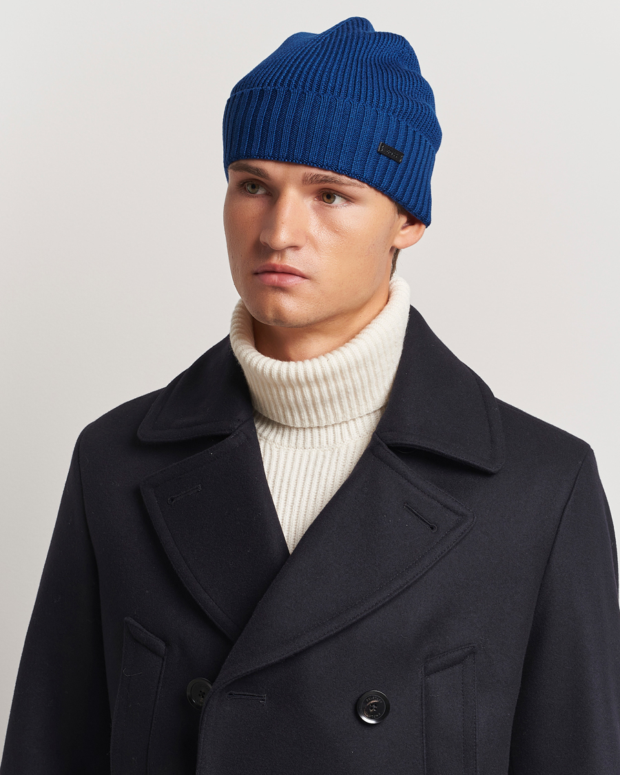 Herre | BOSS BLACK Fati Wool Beanie Open Blue | BOSS BLACK | Fati Wool Beanie Open Blue