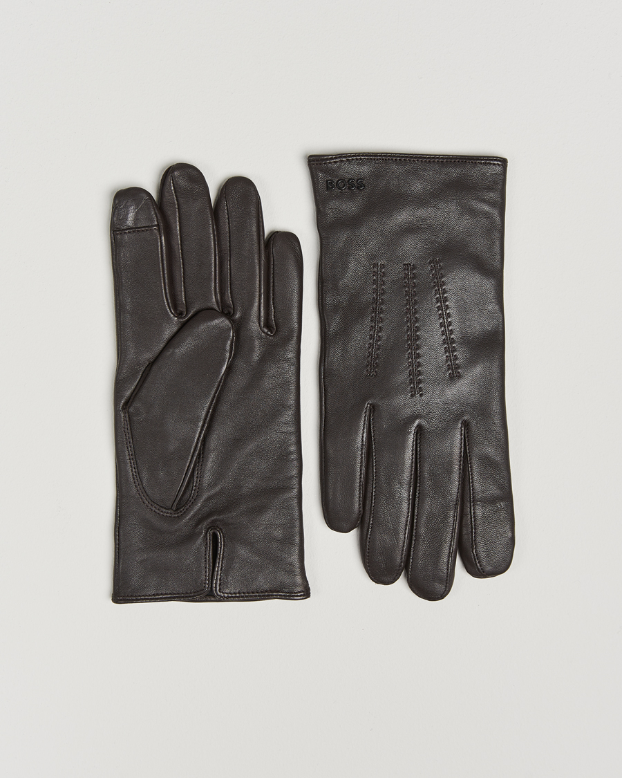Herre | BOSS BLACK Hainz Leather Glove Medium Brown | BOSS BLACK | Hainz Leather Glove Medium Brown