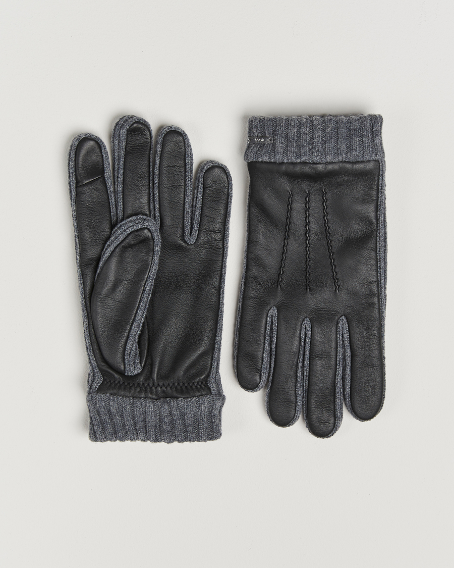Herre | BOSS BLACK Hyden Leather Gloves Black | BOSS BLACK | Hyden Leather Gloves Black