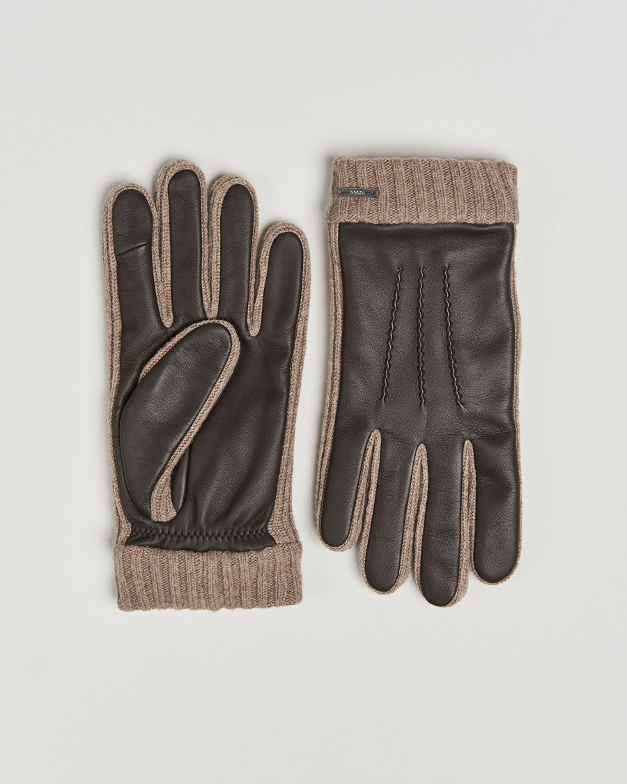 Herre | BOSS BLACK Hyden Leather Gloves Dark Brown | BOSS BLACK | Hyden Leather Gloves Dark Brown