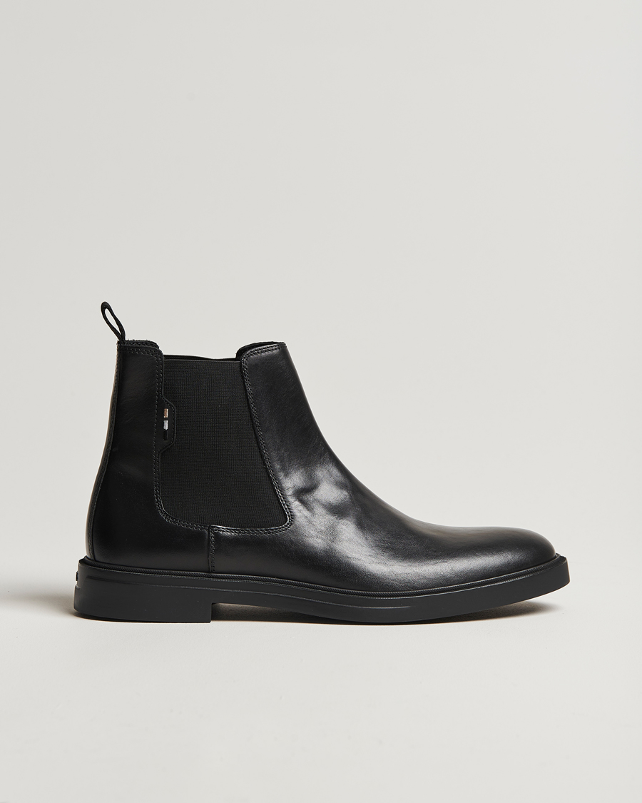 Herre | BOSS BLACK Calev Leather Chelsea Boot Black | BOSS BLACK | Calev Leather Chelsea Boot Black