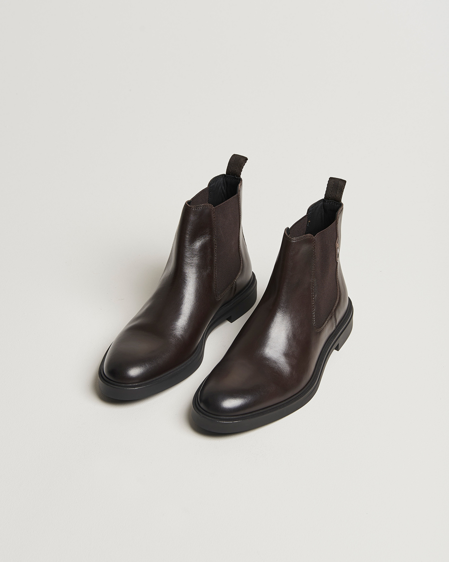 Herre | BOSS BLACK Calev Leather Chelsea Boot Dark Brown | BOSS BLACK | Calev Leather Chelsea Boot Dark Brown