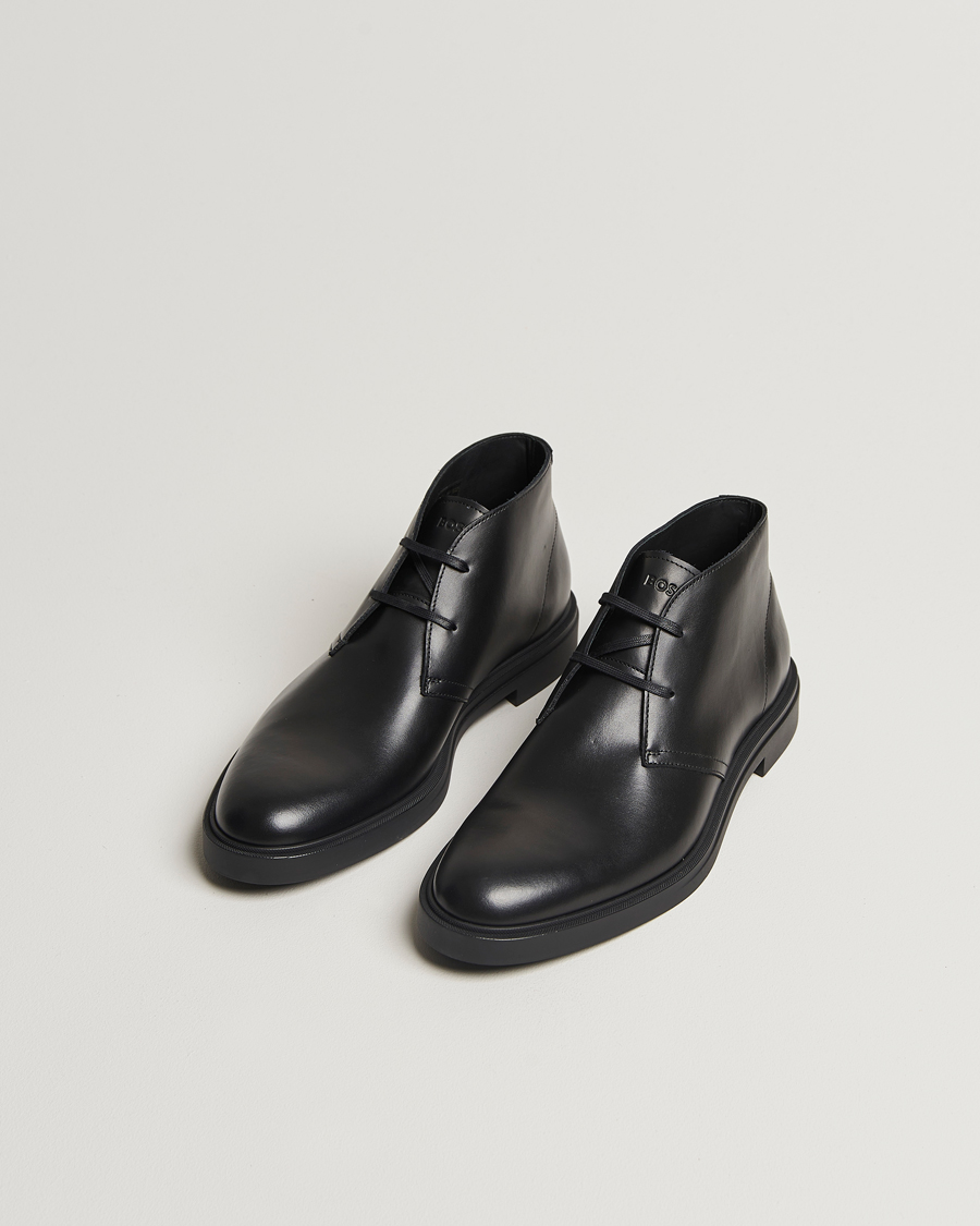 Herre | BOSS BLACK Calev Leather Chukka Boot Black | BOSS BLACK | Calev Leather Chukka Boot Black