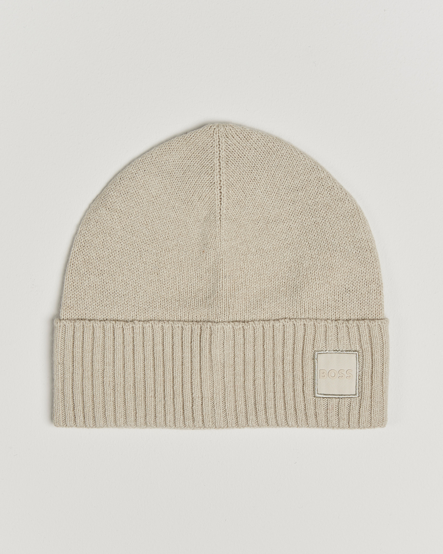 Herre | BOSS ORANGE Akaio Logo Beanie Light Beige | BOSS ORANGE | Akaio Logo Beanie Light Beige