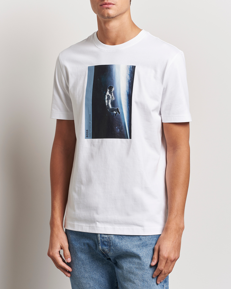Herre | T-Shirts | BOSS ORANGE | Printed Crew Neck T-Shirt White
