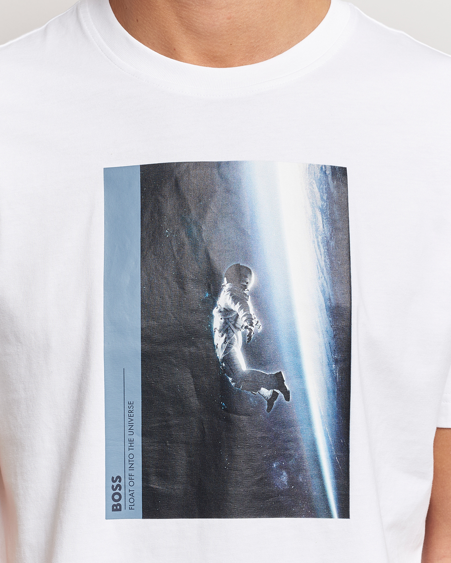 Herre | T-Shirts | BOSS ORANGE | Printed Crew Neck T-Shirt White