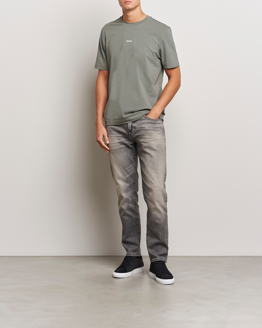 Herre | T-Shirts | BOSS ORANGE | Tchup Logo Crew Neck T-Shirt Open Grey