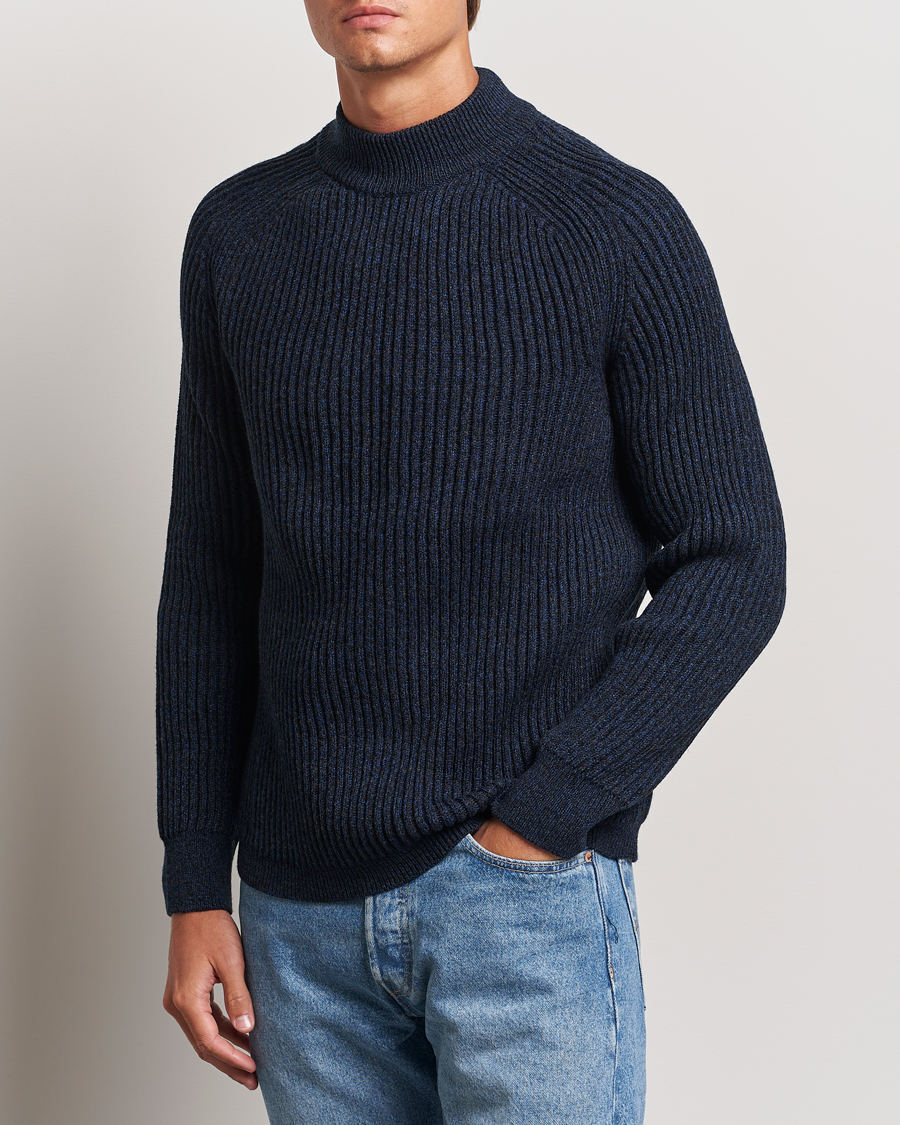 Herre | Gensere | BOSS ORANGE | Kearth Rib Knitted Polo Open Blue