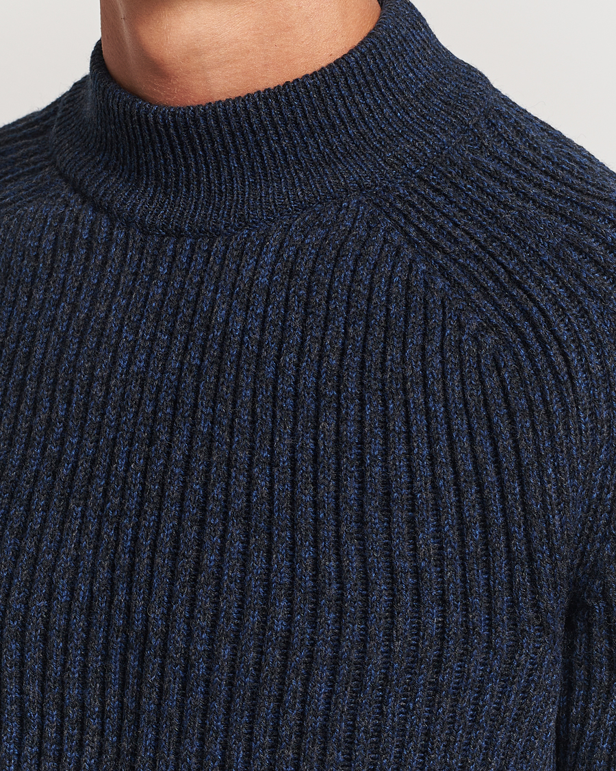 Herre | Gensere | BOSS ORANGE | Kearth Rib Knitted Polo Open Blue