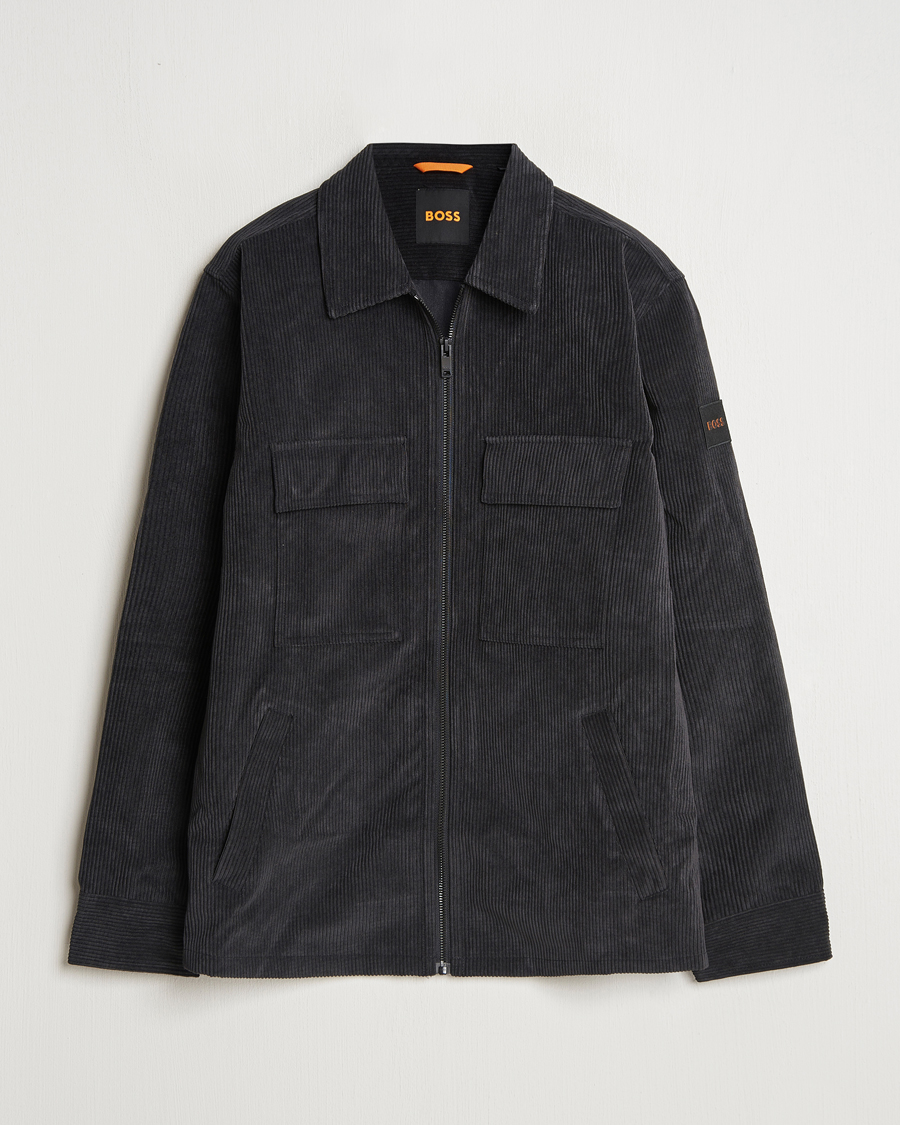 Herre | Skjorter | BOSS ORANGE | Lozzy Brushed Overshirt Black