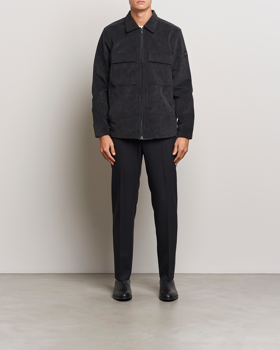 Herre | Skjorter | BOSS ORANGE | Lozzy Brushed Overshirt Black