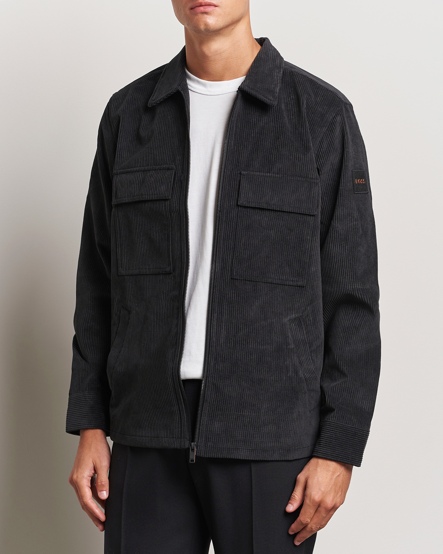 Herre | Skjorter | BOSS ORANGE | Lozzy Brushed Overshirt Black