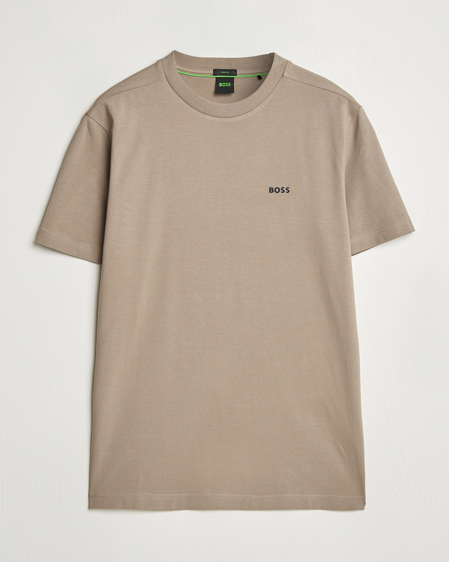 Herre | T-Shirts | BOSS GREEN | Logo Crew Neck T-Shirt Light Green